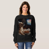 Dogs like new years too Woman's Sweat Shirt (Voorkant volledig)