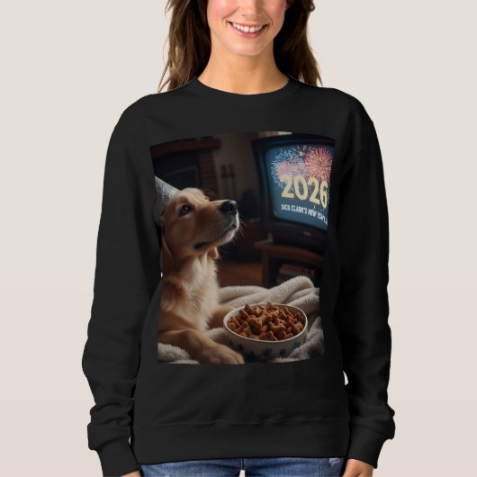 Dogs like new years too Woman's Sweat Shirt (Voorkant)