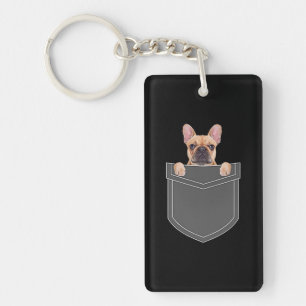 Dogs Lovers Franse hond in mijn zakdoekje Sleutelhanger