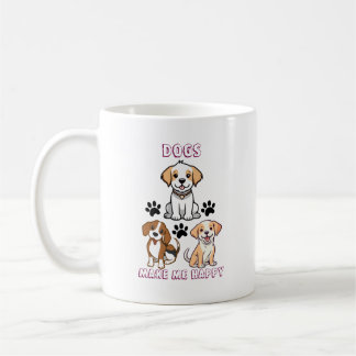 Dogs Make Me Happy – Schattigee Hondenliefhebber M Koffiemok