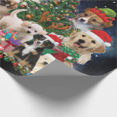 Dogs Merry Kerstlight Cadeaupapier (Hoek)