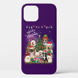 Dogs Merry Kerstlight Case-Mate iPhone Case