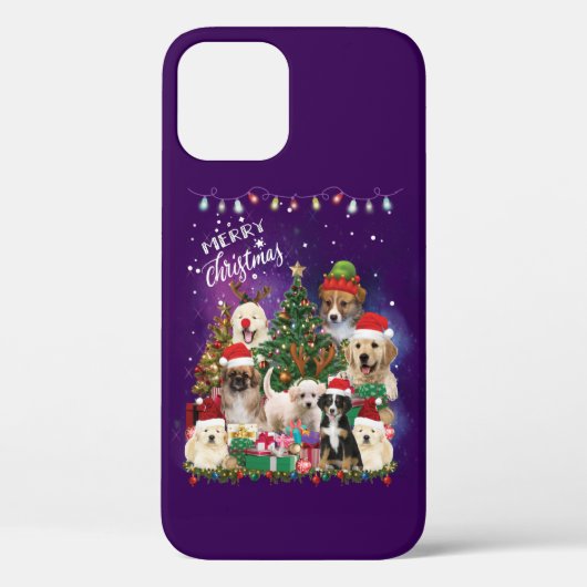 Dogs Merry Kerstlight Case-Mate iPhone Case (Achterkant)