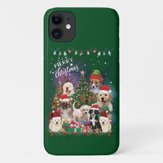 Dogs Merry Kerstlight Case-Mate iPhone Case (Achterkant)