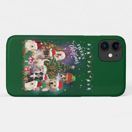 Dogs Merry Kerstlight Case-Mate iPhone Case (Achterkant (horizontaal))