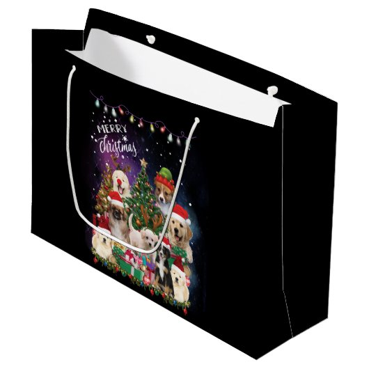 Dogs Merry Kerstlight Groot Cadeauzakje (Voorkant Gekanteld)