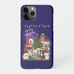 Dogs Merry Kerstlight iPhone 11Pro Hoesje
