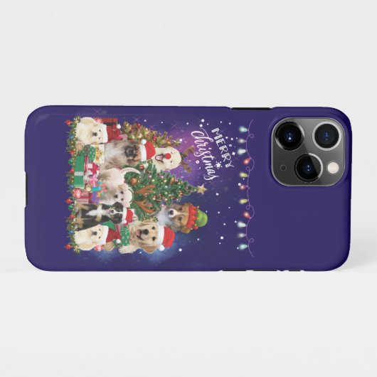 Dogs Merry Kerstlight iPhone Hoesje (Achterkant horizontaal)