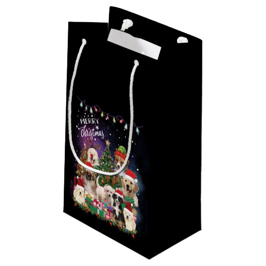 Dogs Merry Kerstlight Klein Cadeauzakje (Achterkant Gekanteld)