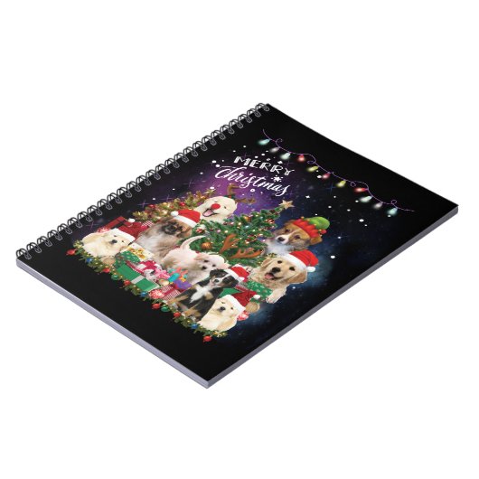 Dogs Merry Kerstlight Notitieboek (Linkerzijde)