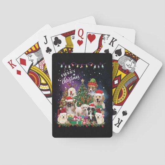Dogs Merry Kerstlight Pokerkaarten (Achterkant)
