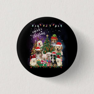 Dogs Merry Kerstlight Ronde Button 3,2 Cm