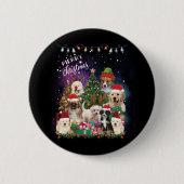 Dogs Merry Kerstlight Ronde Button 5,7 Cm (Voorkant)