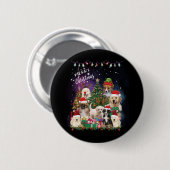 Dogs Merry Kerstlight Ronde Button 5,7 Cm (Voorkant /achterkant)
