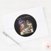 Dogs Merry Kerstlight Ronde Sticker (Envelop)