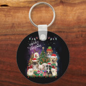 Dogs Merry Kerstlight Sleutelhanger (Voorkant)