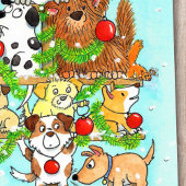 Dogs Merry Kerstmis briefkaart van Nicole Janes