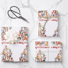 Dogs met de kerstboom van Merry Woofmas-Hondenlief Inpakpapier Vel
