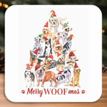 Dogs met de kerstboom van Merry Woofmas-Hondenlief