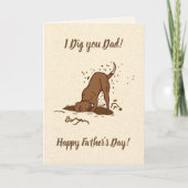 Dogs met vuil graven - Happy Vaderdag. Kaart (Voorkant)