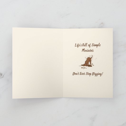 Dogs met vuil graven - Happy Vaderdag. Kaart (Binnen)