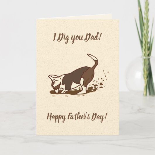 Dogs met vuil graven - Happy Vaderdag. Kaart (Voorkant)