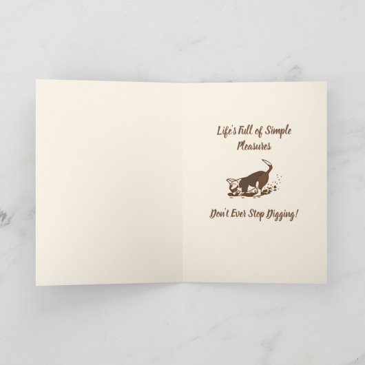 Dogs met vuil graven - Happy Vaderdag. Kaart (Binnen)