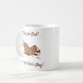 Dogs met vuil graven - Happy Vaderdag. Koffiemok (Voorkant links)