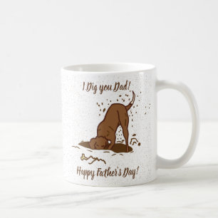 Dogs met vuil graven - Happy Vaderdag. Koffiemok