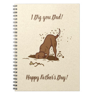 Dogs met vuil graven - Happy Vaderdag. Notitieboek