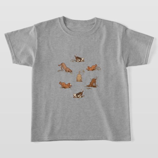 Dogs met vuil graven - op een strandvakantie. t-shirt (Laagn)