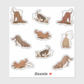Dogs met vuile cijfers - 9x aangepaste snede. sticker (Vel)
