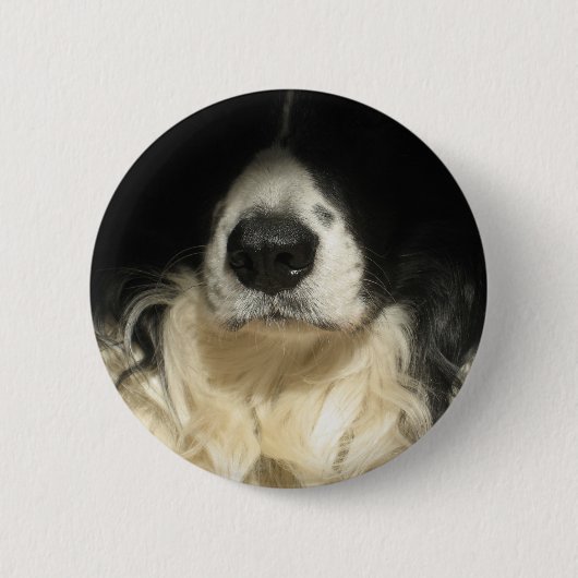 Dog's neus dicht bij ronde button 5,7 cm (Voorkant)
