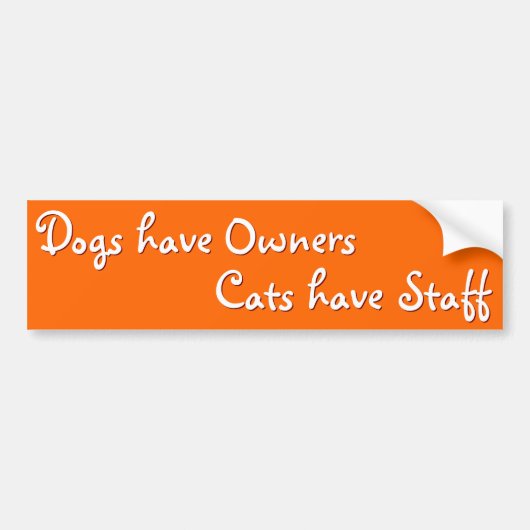 Dogs OEigenaars Katten Personeel Funny Humor Bumpe Bumpersticker (Voorkant)