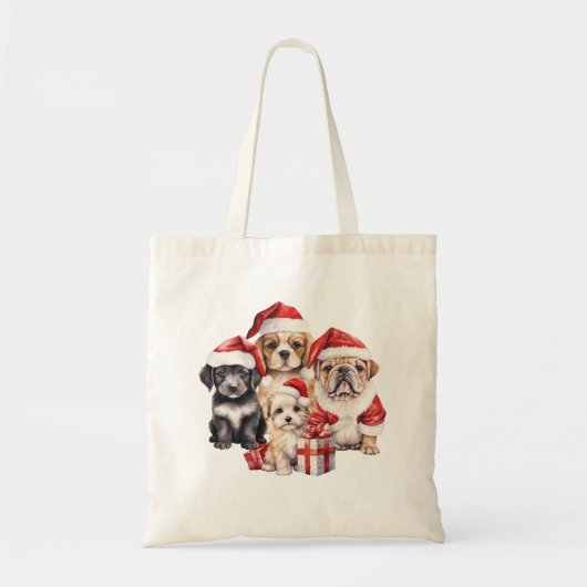 'Dogs of Christmas' schattige hondenliefhebbers ca Tote Bag (Voorkant)