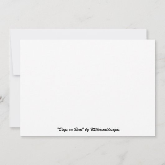 "Dogs on Boat" Uitnodiging Willowcatdesigns (Achterkant)