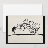 "Dogs on Boat" Uitnodiging Willowcatdesigns (Voorkant / Achterkant)