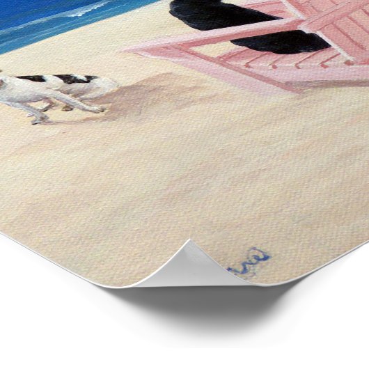 Dogs on Deck Chairs Poster (Hoek)