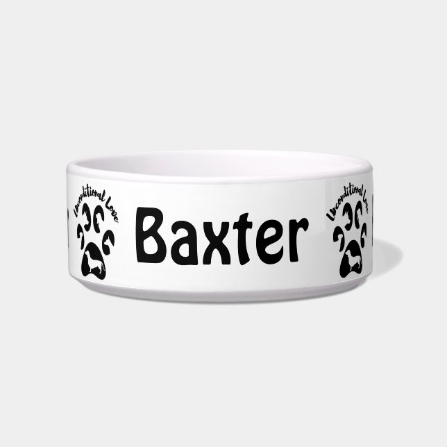 Dog's onvoorwaardelijke Love Ceramic Pet Bowl Voerbakje (Voorkant)