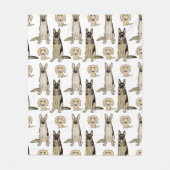 Dogs Pattern Fleece Deken (Voorkant)