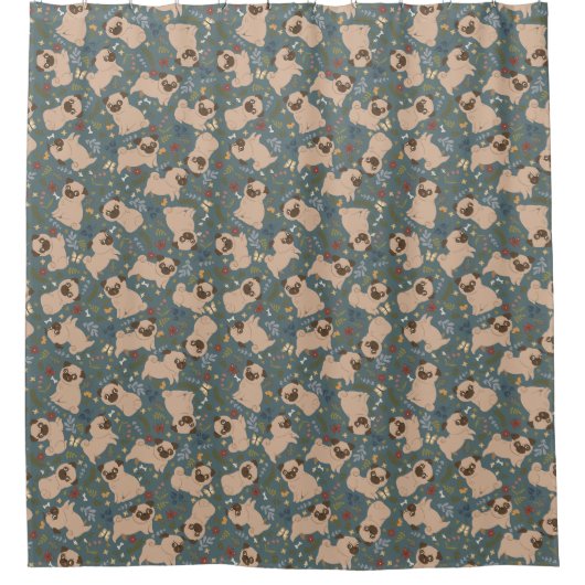 Dogs Pattern Shower Curtain Douchegordijn (Voorkant)