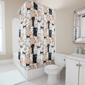Dogs Pattern Shower Curtain Douchegordijn (In situ)