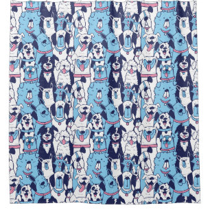 Dogs Pattern Shower Curtain Douchegordijn
