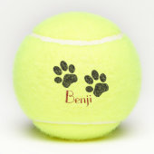 Dogs Paw Drukt aangepaste tennisballen af (Achterkant)