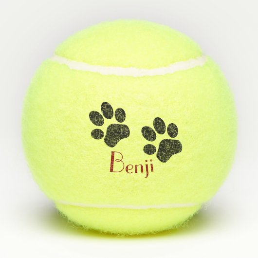 Dogs Paw Drukt aangepaste tennisballen af (Achterkant)