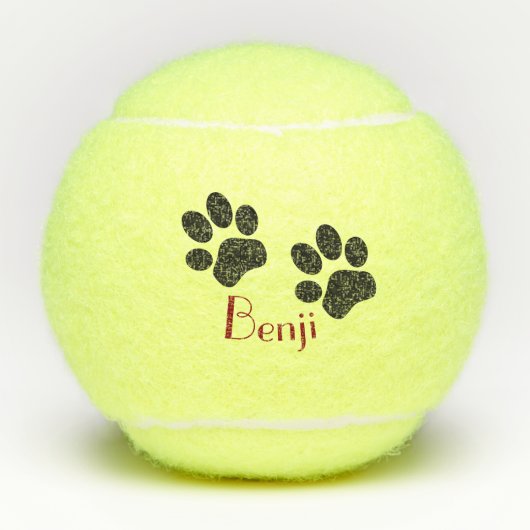 Dogs Paw Drukt aangepaste tennisballen af (Voorkant)