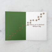 Dog's Paw in hand Vaderdag Kaart (Binnen)