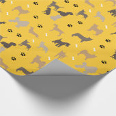 Dogs Paw Prints Pet Pattern Wrapping Paper Cadeaupapier (Hoek)
