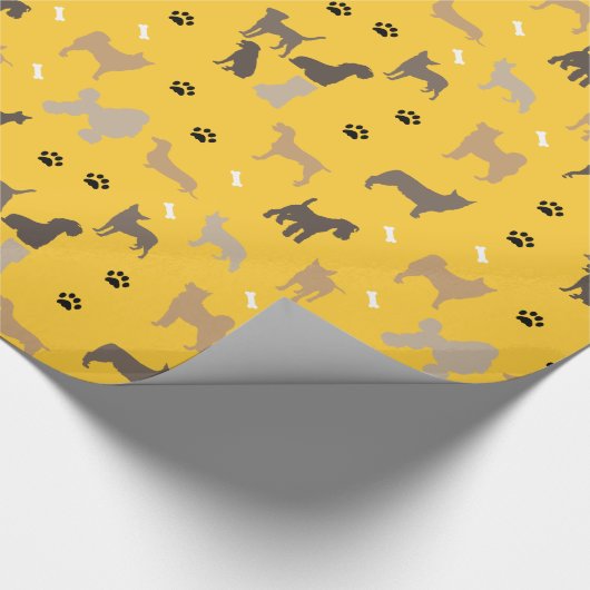 Dogs Paw Prints Pet Pattern Wrapping Paper Cadeaupapier (Hoek)