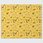 Dogs Paw Prints Pet Pattern Wrapping Paper Cadeaupapier (Vlak)